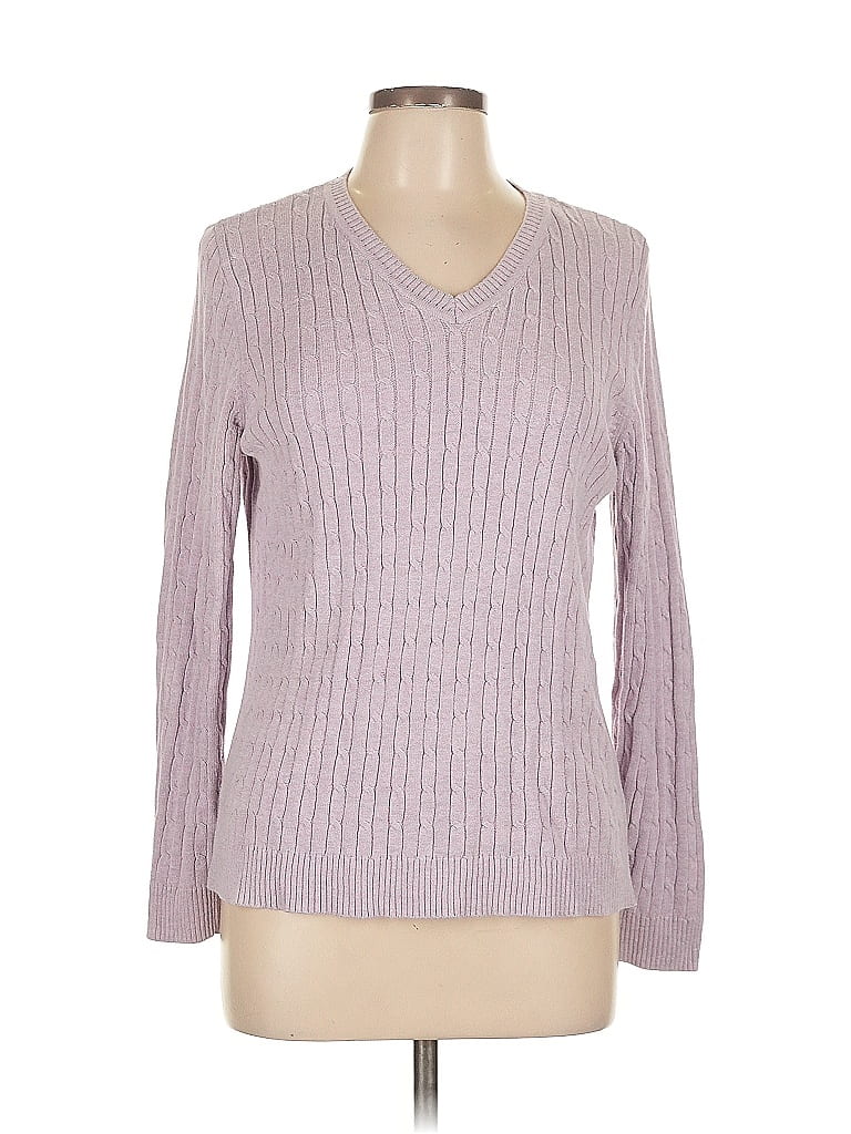 Pre-owned Croft & Barrow Pullover Sweater In Purple