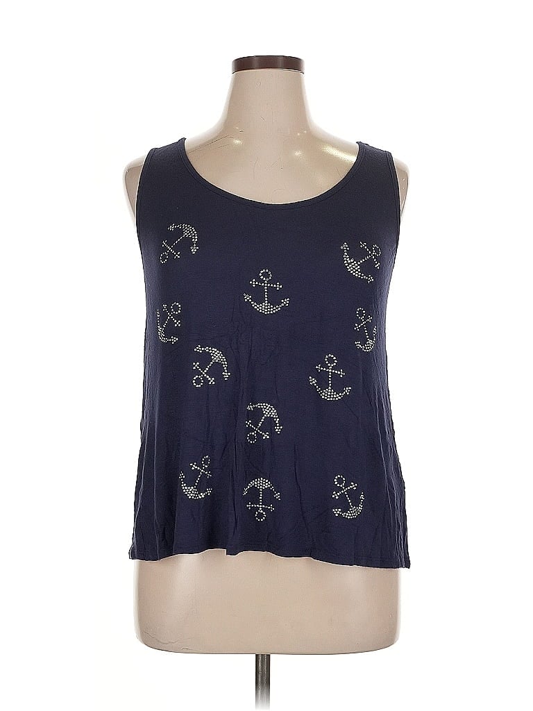 Pre-owned Assorted Brands Tank Top Blue Halter Neckline Tops