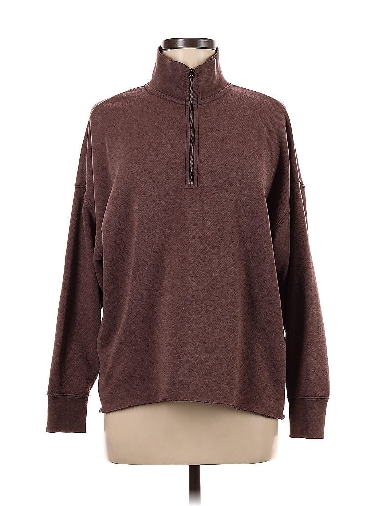 Pre-owned Aerie Fleece Jacket In Brown