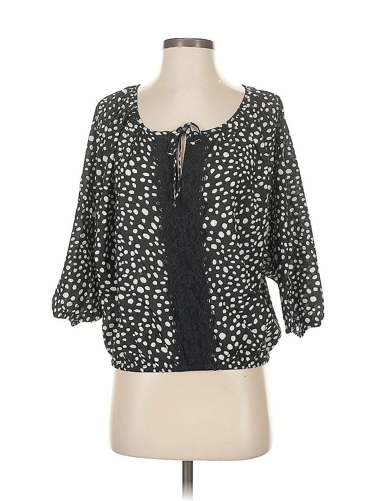 Pre-owned Express 3/4 Sleeve Blouse In Black