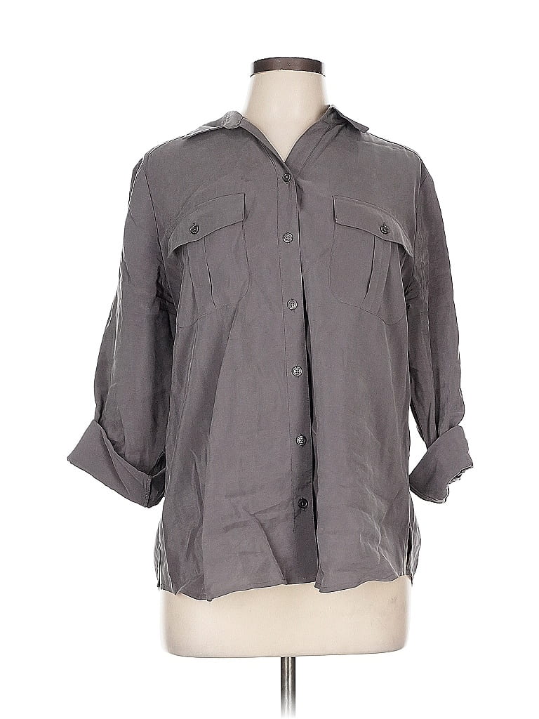 Click to view more detailed imagery on our partner's website Pre-owned Chico's 3/4 Sleeve Button Down Shirt In Gray