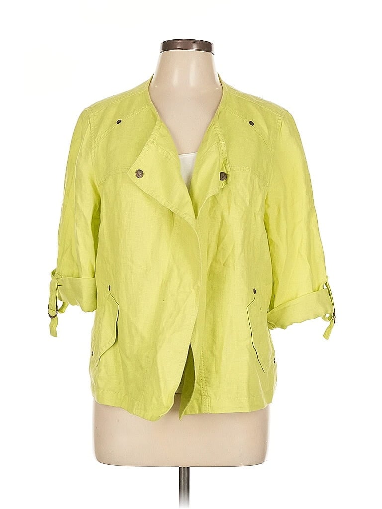 Pre-owned Chico's 3/4 Sleeve Button Down Shirt In Animal Print