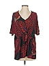 Gypsy by Mara Hoffman Red Short Sleeve Blouse Size S - photo 1