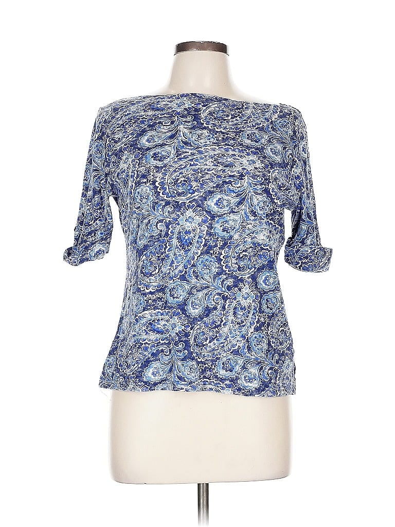 Pre-owned Polo Ralph Lauren 3/4 Sleeve Blouse In Blue
