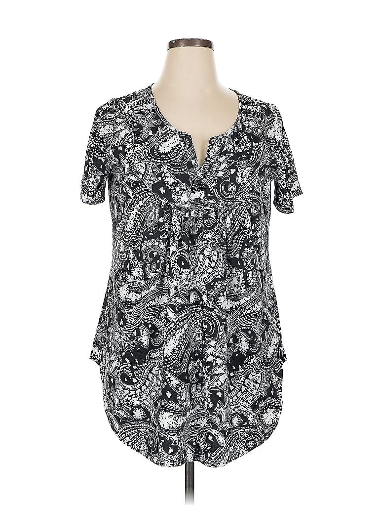 Pre-owned Halife Short Sleeve Blouse In Black