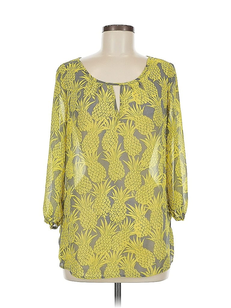 Click to view more detailed imagery on our partner's website Pre-owned Banana Republic Factory Store 3/4 Sleeve Blouse In Yellow