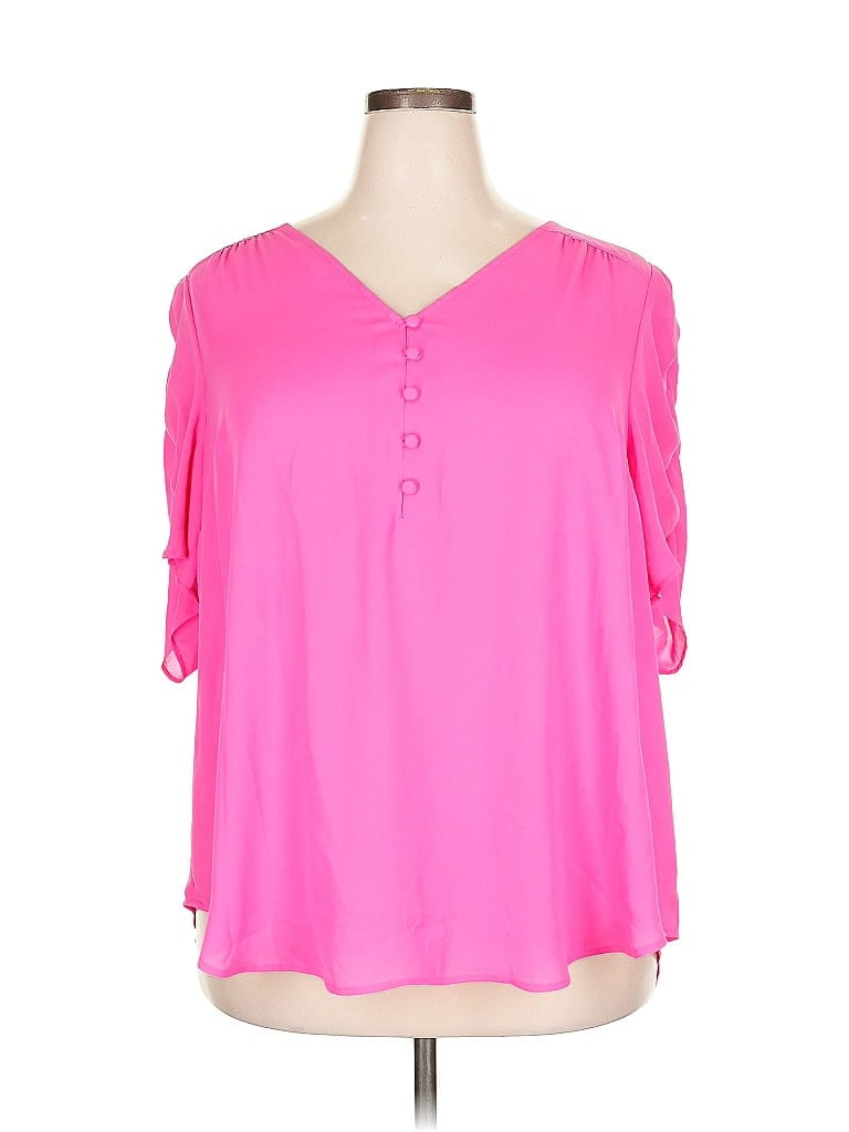Torrid 3/4 Sleeve Blouse In Pink