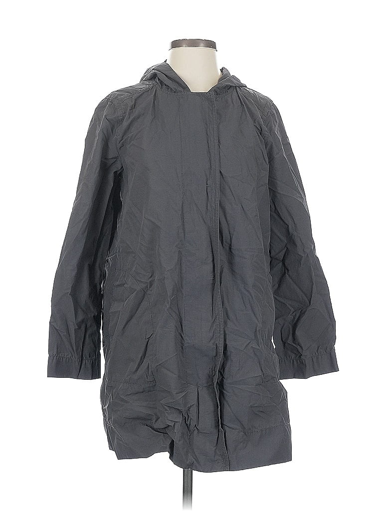Pre-owned Eileen Fisher Raincoat In Gray