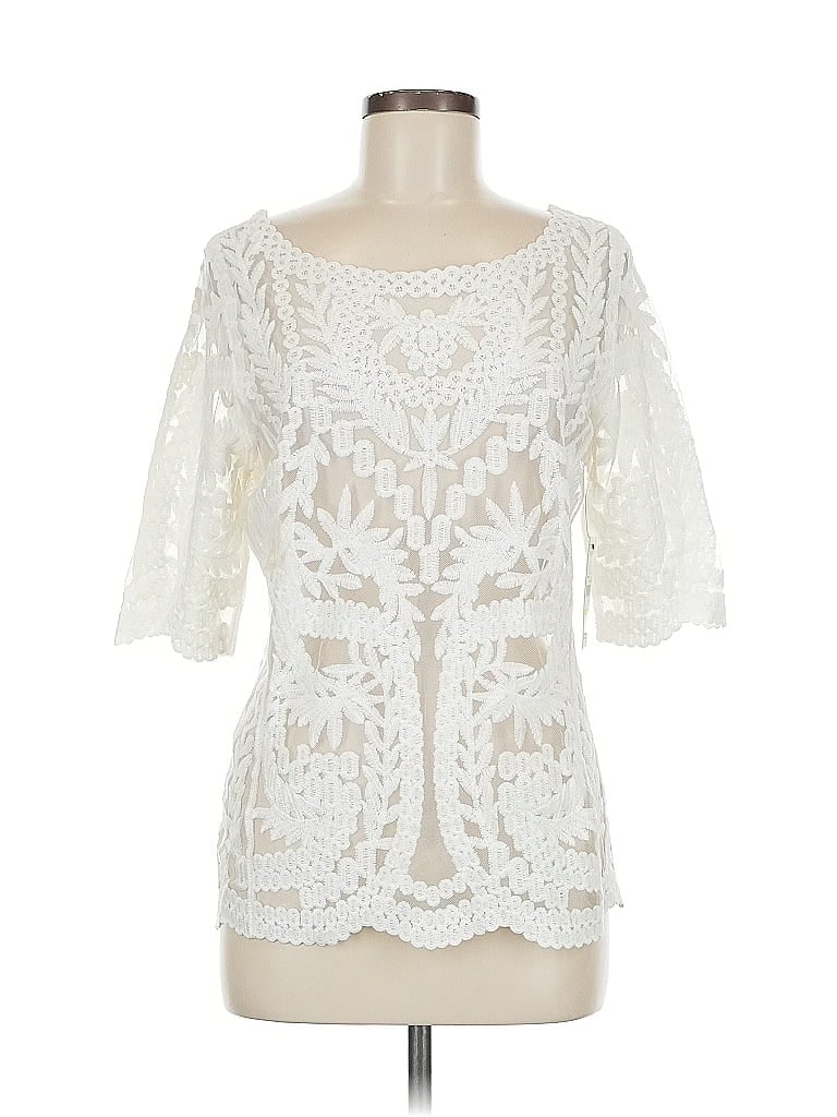 Click to view more detailed imagery on our partner's website Pre-owned Laundry By Shelli Segal 3/4 Sleeve Blouse In White