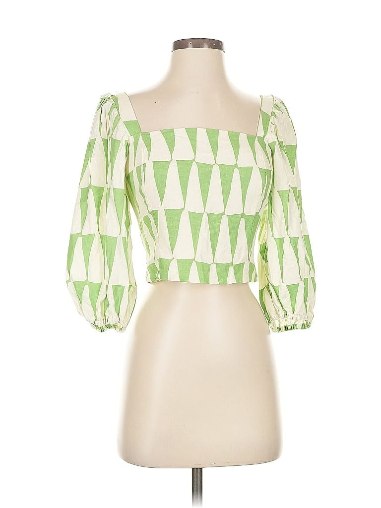 Pre-owned Maison D' Amelie 3/4 Sleeve Blouse In Green