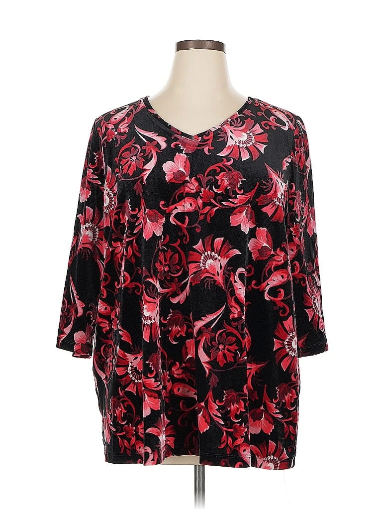 Pre-owned Catherines 3/4 Sleeve Blouse In Black