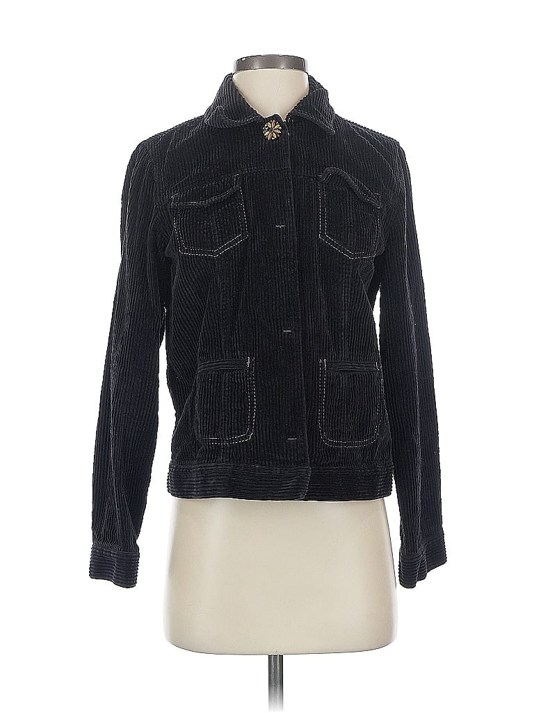 Pre-owned Jjill Denim Jacket In Black