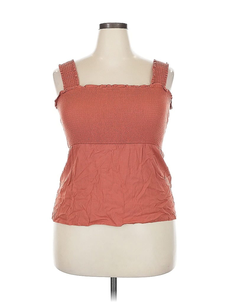 Pre-owned Market & Spruce Sleeveless Top Orange Sweetheart Neckline Tops