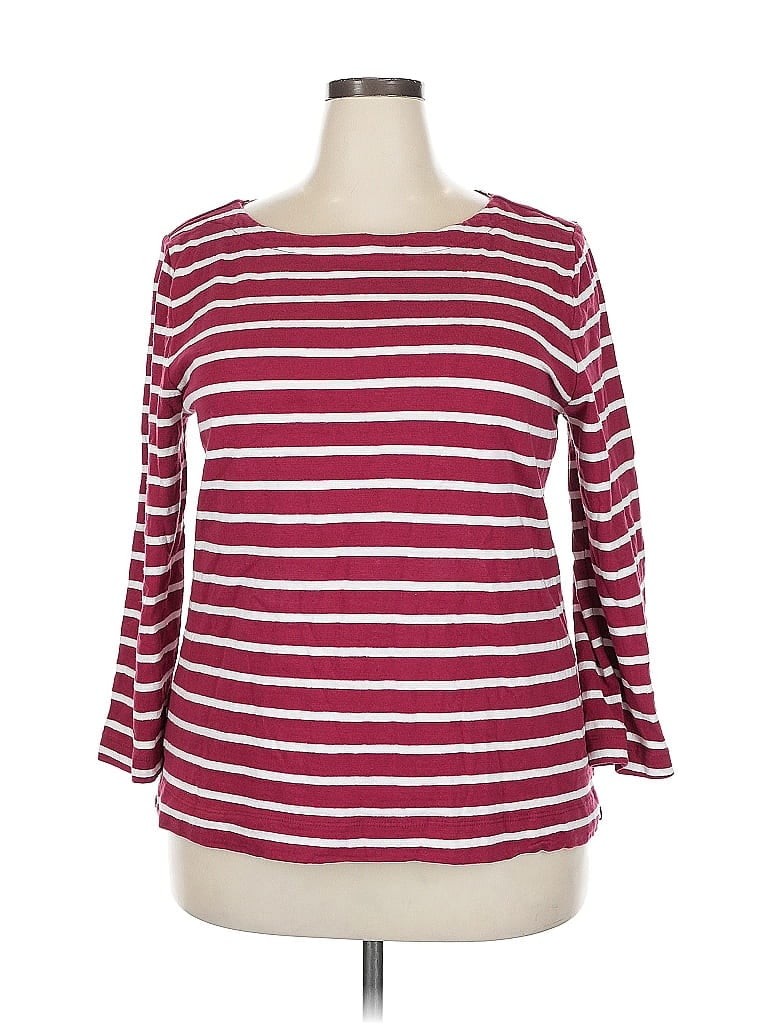 Pre-owned Ann Taylor Loft 3/4 Sleeve T-shirt In Burgundy