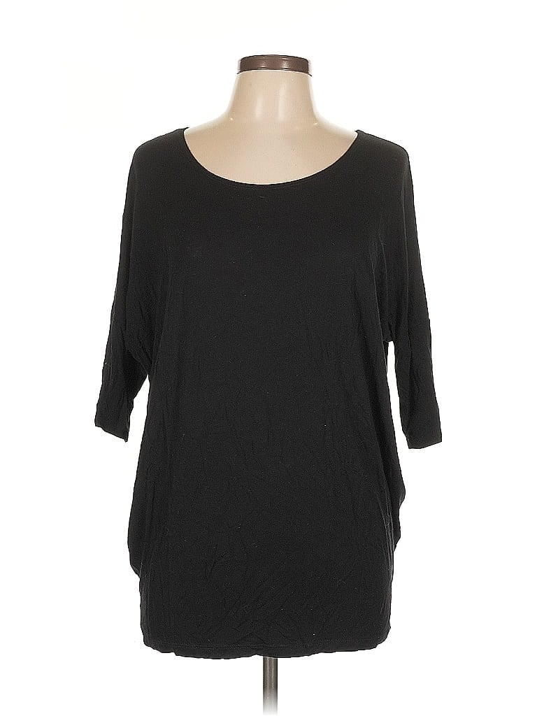 AGNES & DORA Pre-owned 3/4 Sleeve T-shirt In Black