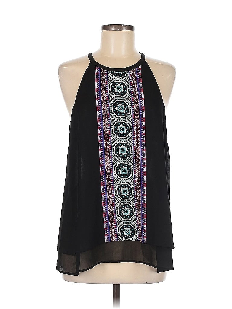 Pre-owned Pale Sky Sleeveless Blouse In Black