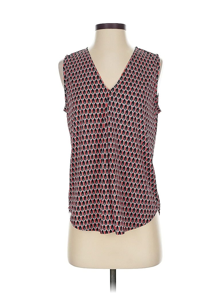 Pre-owned Ann Taylor Sleeveless Blouse In Red