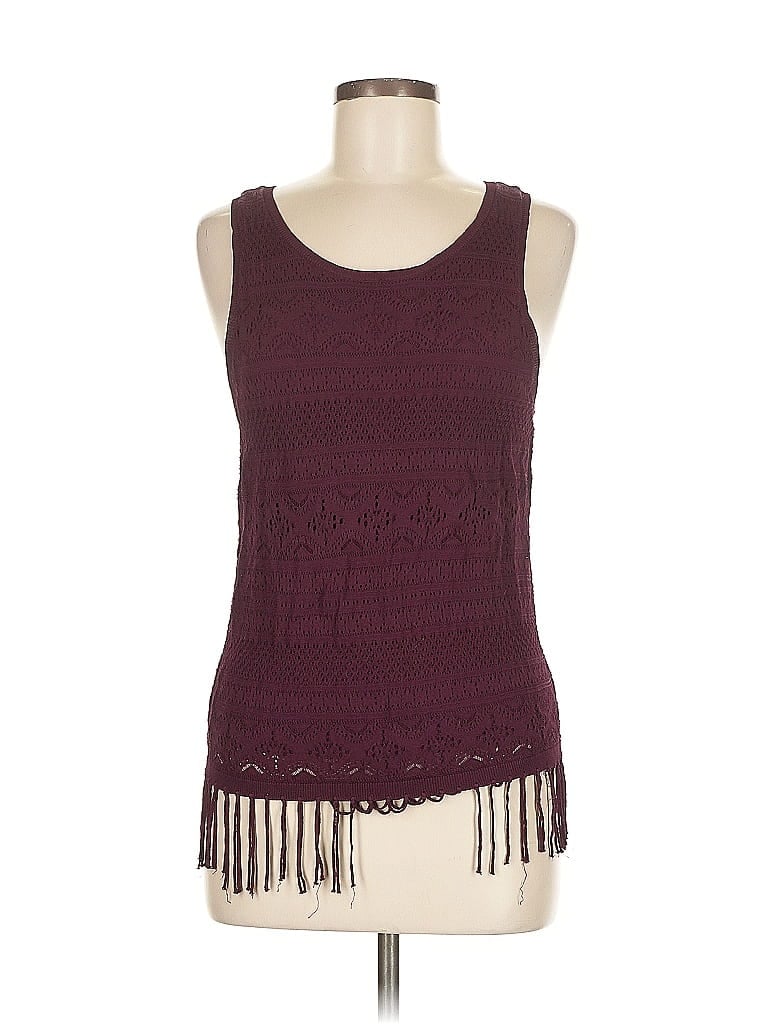 Pre-owned White House Black Market Tank Top Burgundy Halter Neckline Tops