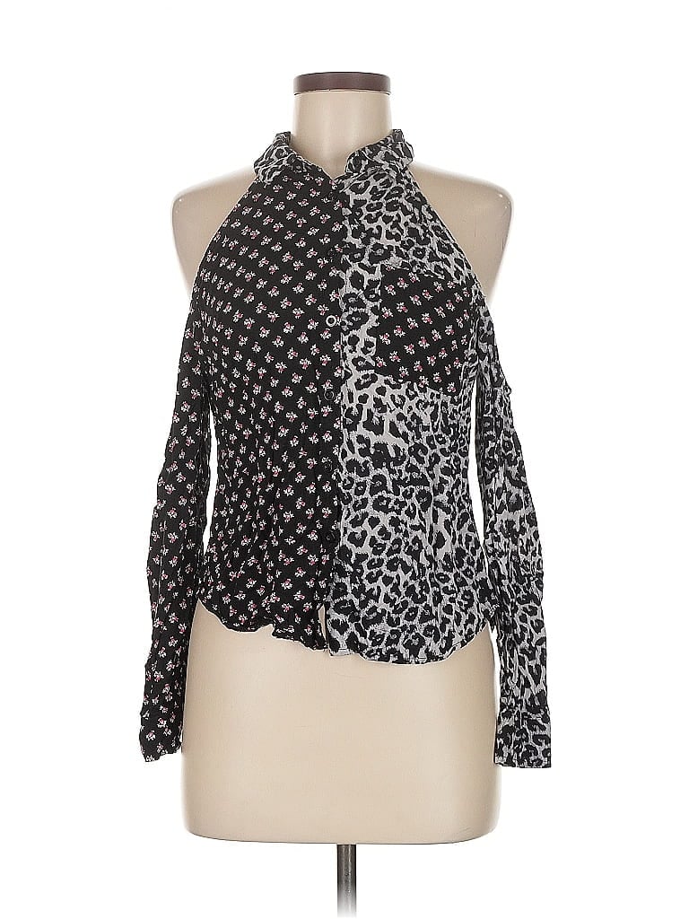 Pre-owned Sisters Of The Tribe Long Sleeve Blouse In Black