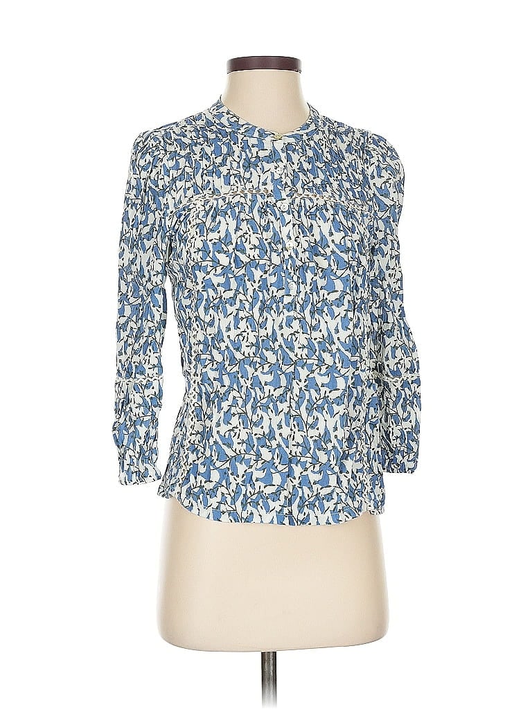 Pre-owned Lucky Brand 3/4 Sleeve Blouse In Blue