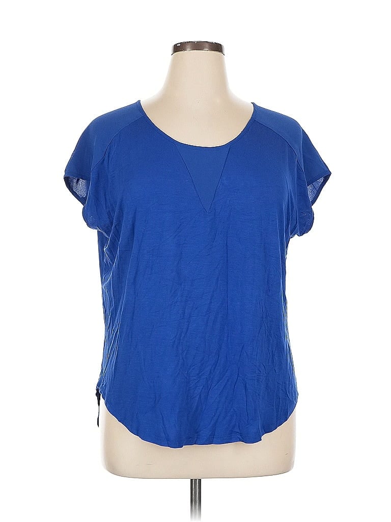 Pre-owned Philosophy Republic Clothing Short Sleeve Top Blue Scoop Neck Tops