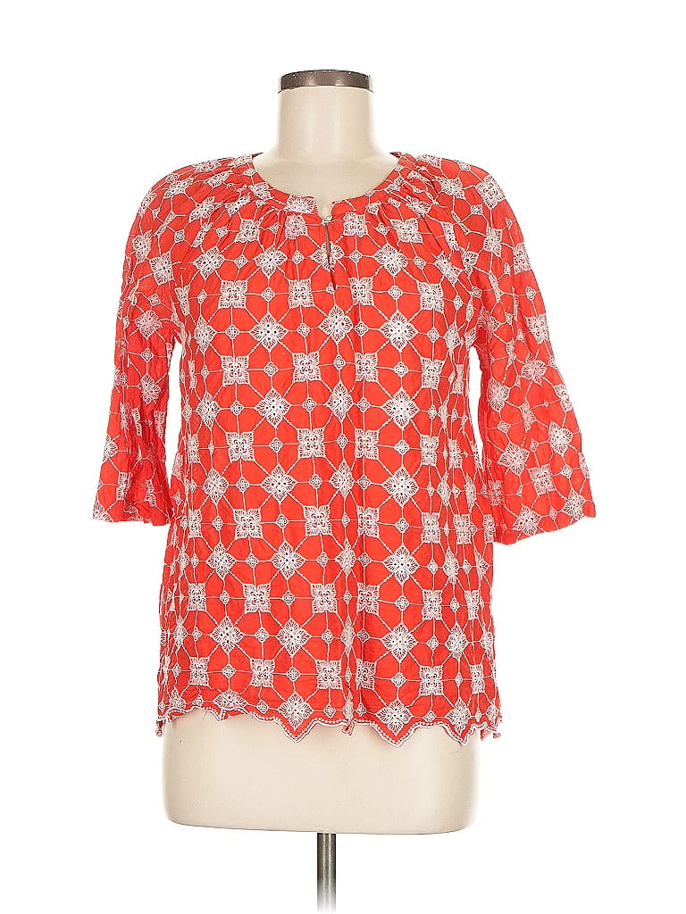 Pre-owned Ruby Rd. 3/4 Sleeve Blouse In Orange