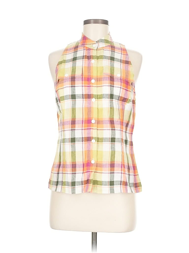 Pre-owned Worth Sleeveless Button Down Shirt In Yellow