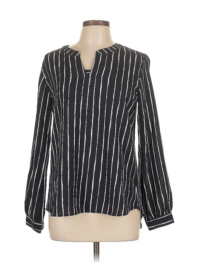 Pre-owned Lands' End Long Sleeve Blouse In Black