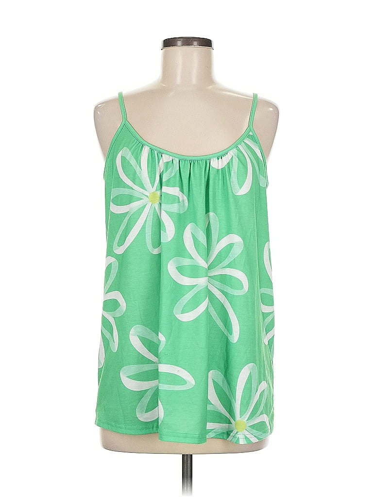 Pre-owned Unbranded Tank Top Green Strapless Neckline Tops