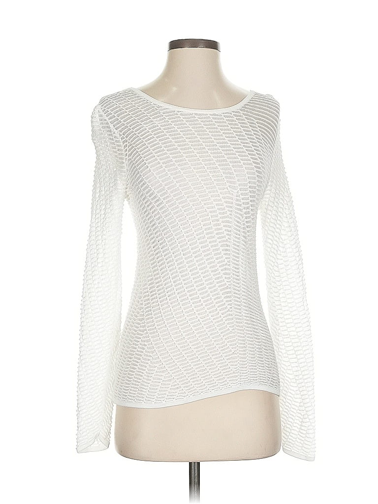 NIC + ZOE Pre-owned Long Sleeve Top White Boatneck Tops