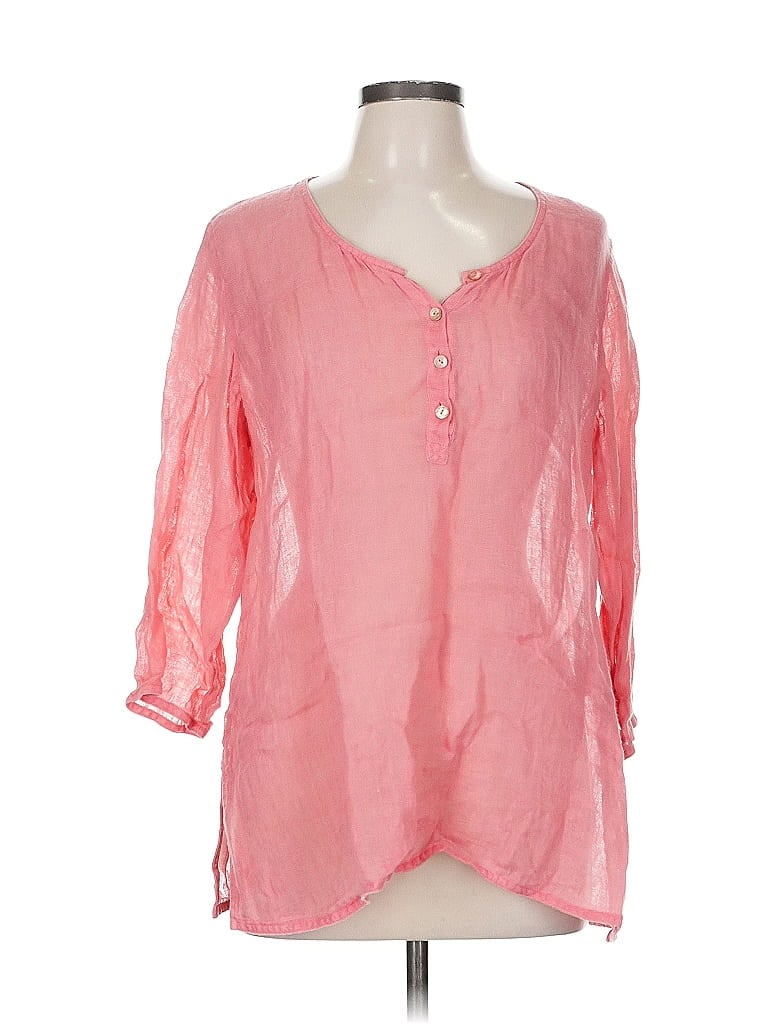 Pre-owned Eileen Fisher 3/4 Sleeve Blouse In Pink