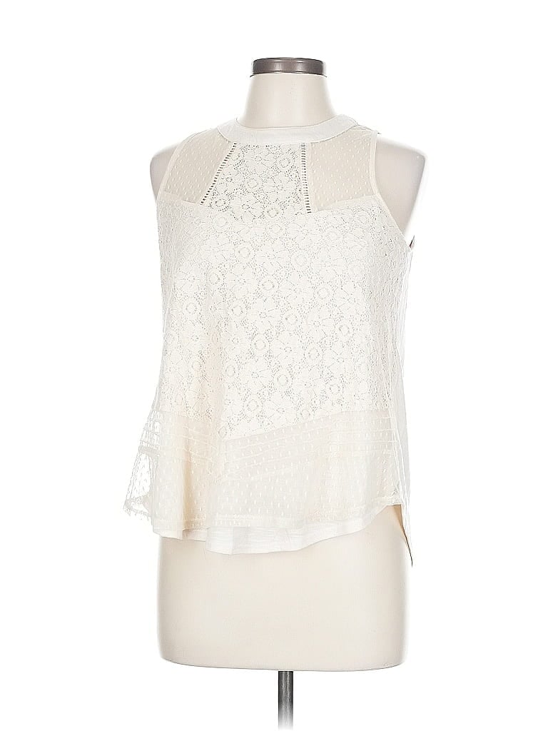 Pre-owned Hint Of Mint Sleeveless Blouse In White