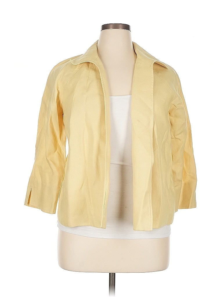 Click to view more detailed imagery on our partner's website Pre-owned Talbots 3/4 Sleeve Button Down Shirt In Yellow