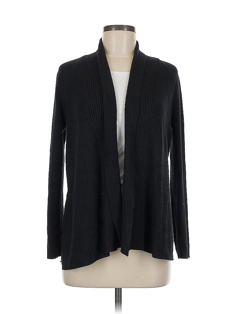 Pre-owned Cable & Gauge Cardigan Sweater In Black