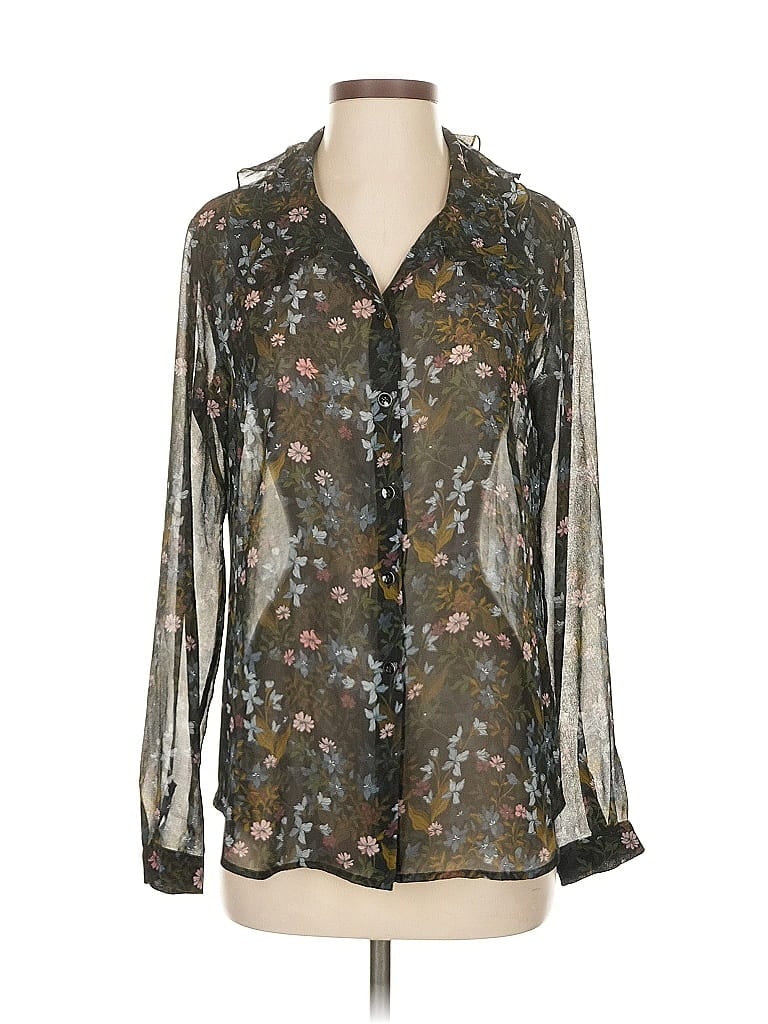 Pre-owned Cabi Long Sleeve Blouse In Gray