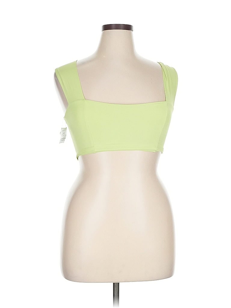 Pre-owned L*space Sleeveless Top Green Sweetheart Neckline Tops