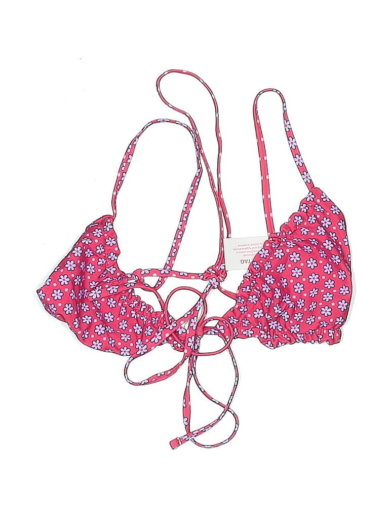Assorted Brands Swimsuit Top Pink Hearts Pattern Swimwear