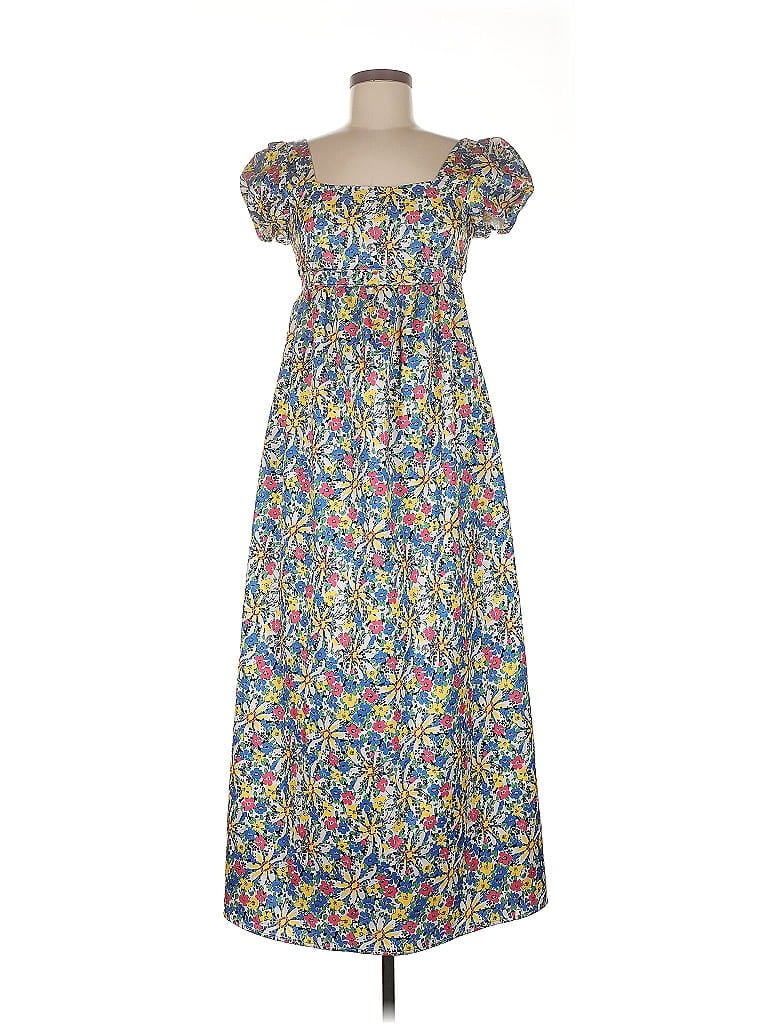 Pre-owned Made With Tender Loving Care By Hvn Casual Dress In Blue