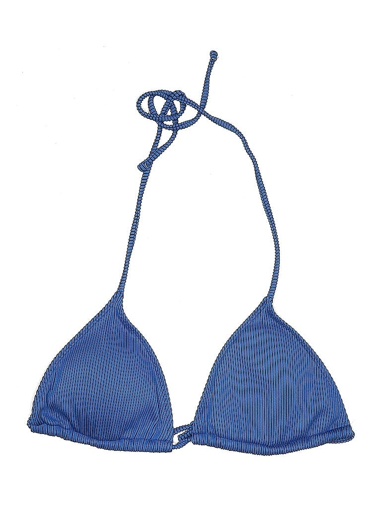 Pre-owned Unbranded Swimsuit Top Blue Chevron/herringbone Pattern Swimwear