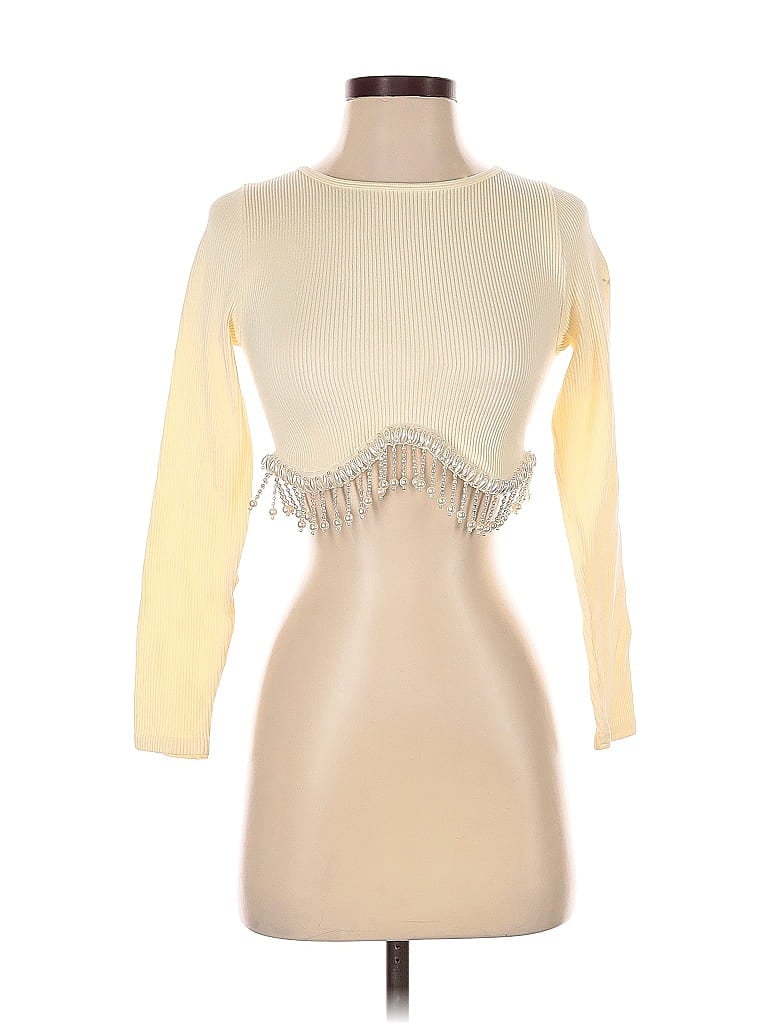 Click to view more detailed imagery on our partner's website Pre-owned Zara Long Sleeve Top Yellow Sweetheart Neckline Tops
