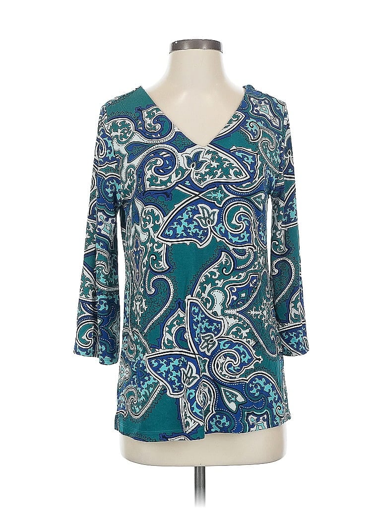 Pre-owned Travelers By Chico's 3/4 Sleeve Blouse In Blue