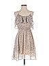 Audrey 3+1 100% Polyester Floral Tan Casual Dress Size S - photo 1