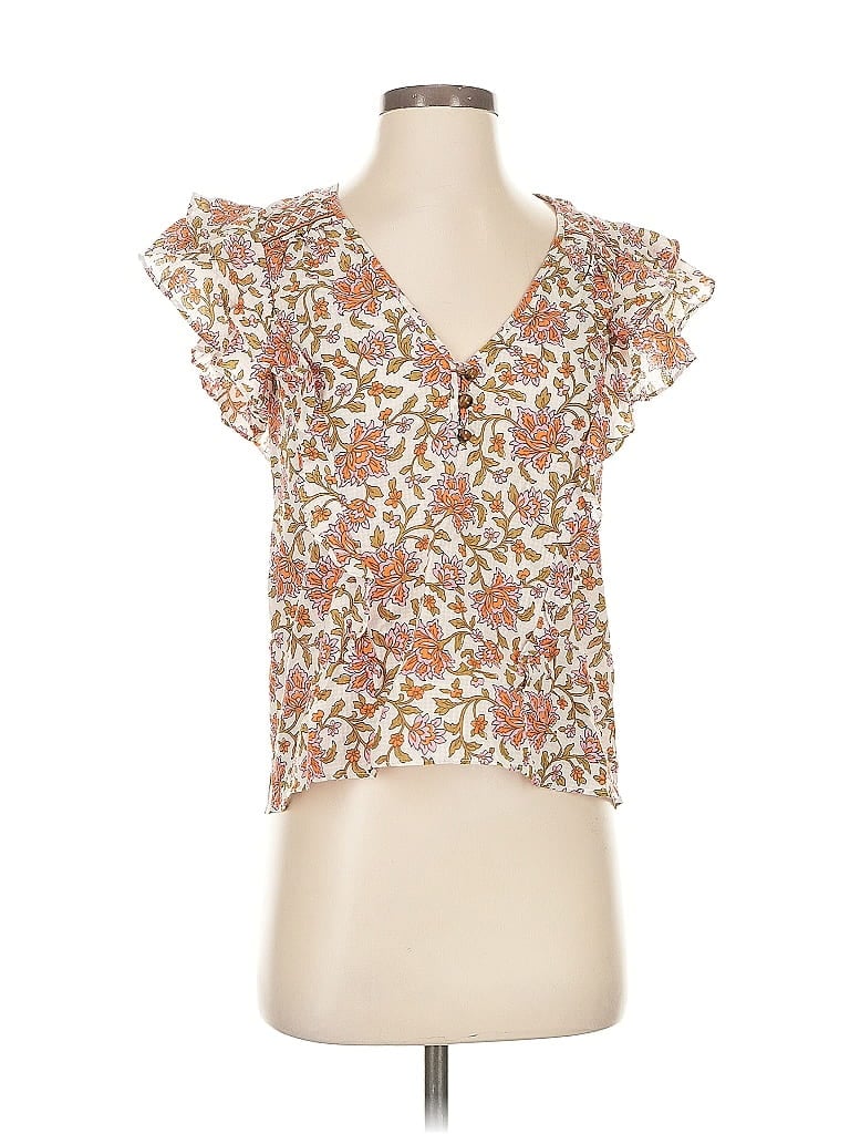 Pre-owned Veronica Beard Short Sleeve Blouse In White