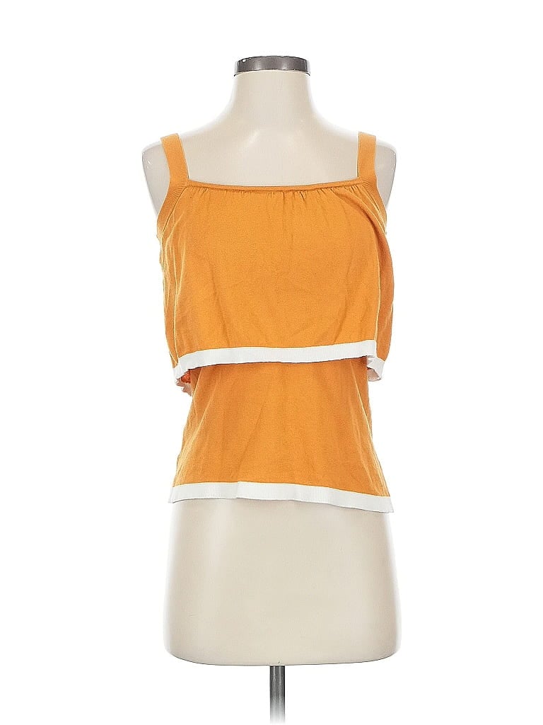 Pre-owned Ann Taylor Factory Sleeveless Top Orange Halter Neckline Tops