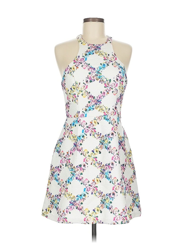 Pre-owned Lucca Couture Cocktail Dress In White