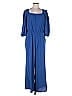 Fraiche by J 100% Polyester Solid Blue Jumpsuit Size L - photo 1