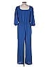 Fraiche by J 100% Polyester Solid Blue Jumpsuit Size L - photo 2