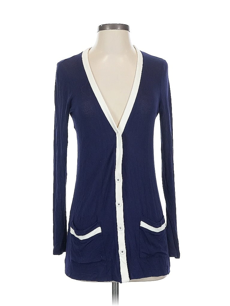 Pre-owned Three Dots Cardigan Sweater In Blue