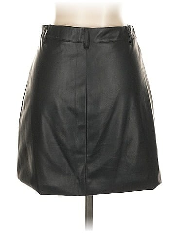 Aqua Faux Leather Skirt (view 2)