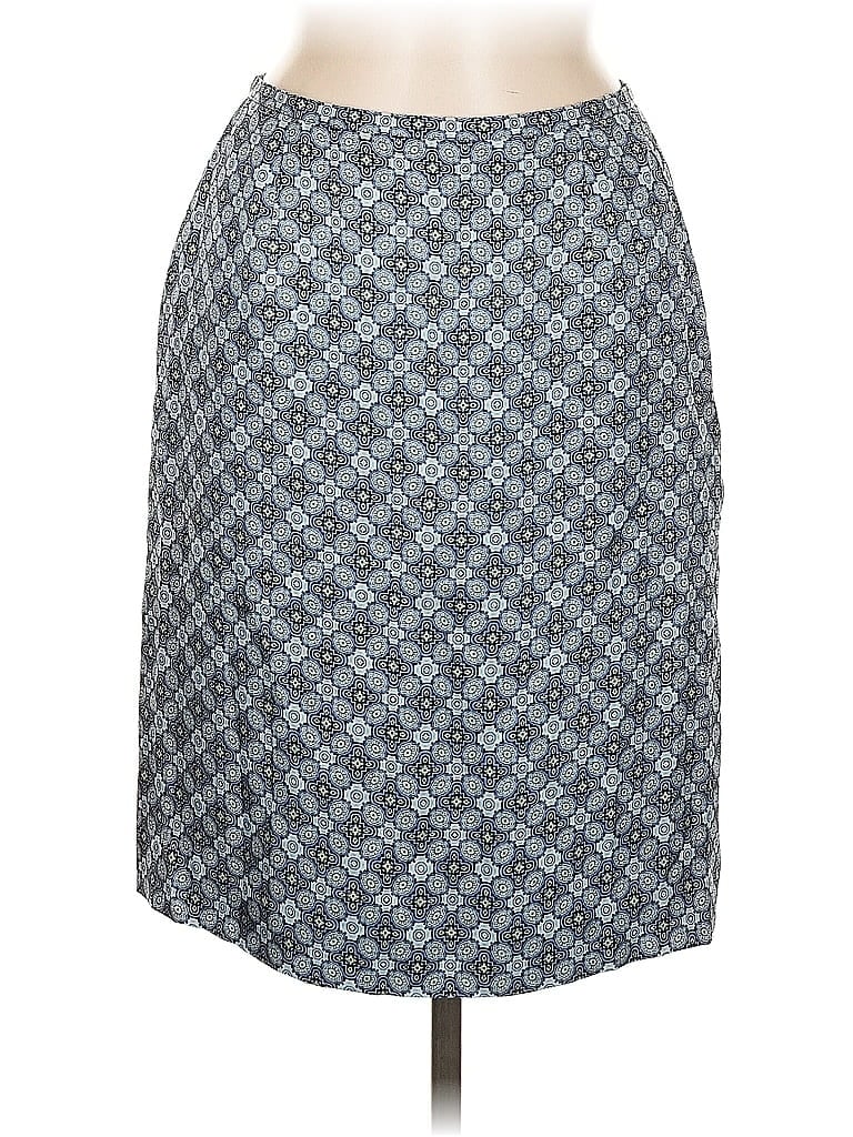 Pre-owned Ann Taylor Silk Skirt In Blue